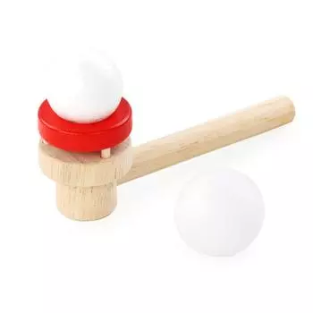 Деревянная подвесная трубка для надувания мячей, детская головоломка, игры для родителей и детей, развивающие объем легких, игрушки, плавающая трубка для надувания мячей, игра