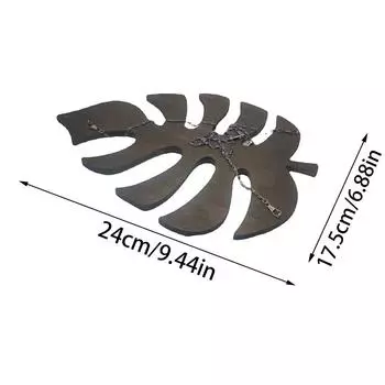 Деревянная полка для вина Подставка для бокала с листом Держатель для чашки красного вина Винная стойка Monstera 24cm
