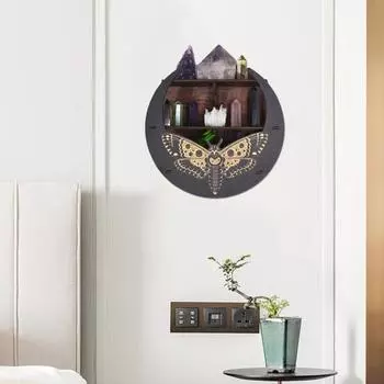 Деревянная полка-луна настенное крепление гостиная спальня стеллаж для хранения в деревенском стиле дисплей H