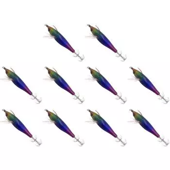 Деревянная приманка для креветок с крючком для ловли кальмаров для пресноводной и соленой рыбалки (Стиль Г)