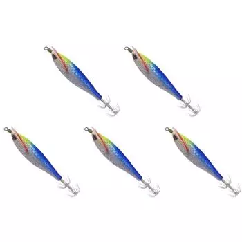 Деревянная приманка для креветок с крючком для ловли кальмаров для пресноводной и соленой рыбалки (Стиль Б) #C