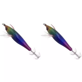 Деревянная приманка для креветок с крючком для ловли кальмаров для пресноводной и соленой рыбалки (Стиль Г)