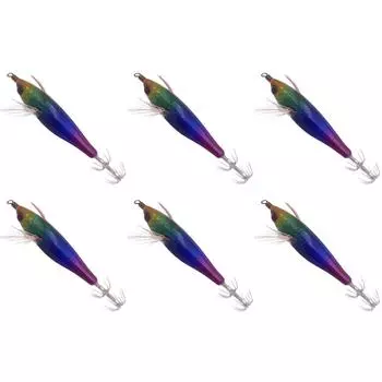 Деревянная приманка для креветок с крючком для ловли кальмаров для пресноводной и соленой рыбалки (Стиль Г)