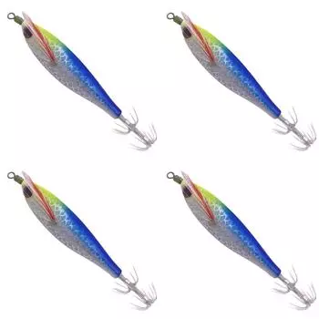 Деревянная приманка для креветок с крючком для ловли кальмаров для пресноводной и соленой рыбалки (Стиль Б)