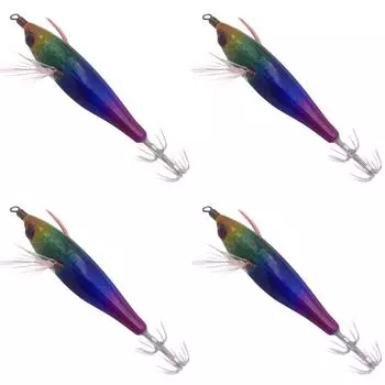 Деревянная приманка для креветок с крючком для ловли кальмаров для пресноводной и соленой рыбалки (Стиль Г)