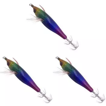 Деревянная приманка для креветок с крючком для ловли кальмаров для пресноводной и соленой рыбалки (Стиль Г) #C