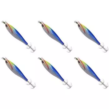 Деревянная приманка для креветок с крючком для ловли кальмаров для пресноводной и соленой рыбалки (Стиль Б)