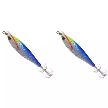 Деревянная приманка для креветок с крючком для ловли кальмаров для пресноводной и соленой рыбалки (Стиль Б)