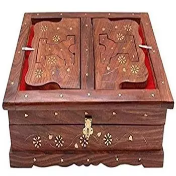 Деревянная прямоугольная подставка и коробка для священной книги Рахала ручной работы