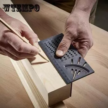 Деревянная рабочая линейка 3D Miter Angle Measuring Gauge Square Size Measure Tool синий
