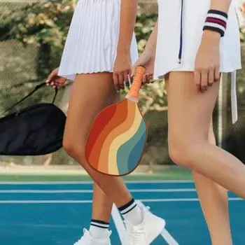 Деревянная ракетка для пиклбола с резиновым краем, эргономичная ручка, спортивные аксессуары для пиклбола на открытом воздухе разноцветный