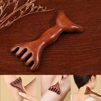 Деревянная расческа для массажа меридианов Health Head Акупунктура Расслабляющий массажер для кожи головы и тела для скребков лица Расслабляющий инструмент для тела Антистатический onesize