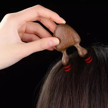 Деревянная расческа для расслабления мышц, прессования акупунктурных точек, массажная расческа для снятия давления в глазах as the picture