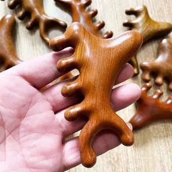 Деревянная расческа с широкими зубьями Деревянная расческа для массажа кожи головы с широкими зубьями Расческа Гуаша