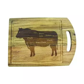 Деревянная разделочная доска с рисунком крупного рогатого скота 39 x 28 см Fackelmann Wood Edition ref. 688536