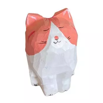 Деревянная резная фигурка собаки кошки, ручная резьба по дереву, небольшая статуэтка животного, скульптура для домашнего офиса, рабочего стола L