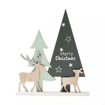 Деревянная рождественская елка, украшение для рабочего стола, фестиваль, подарок на день рождения, декор стола Style A