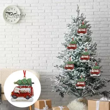 Деревянная рождественская подвеска, рождественское семейное подвесное украшение с рождественской елкой, подвесное украшение для членов семьи для домашнего декора 6pcs