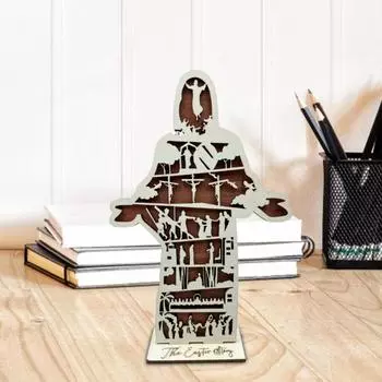 Деревянная рождественская сцена, украшение для деревенского фермерского дома, пасхальная история, настольное украшение для домашнего офиса, винтажная табличка с изображением Иисуса, праздничный подарок A