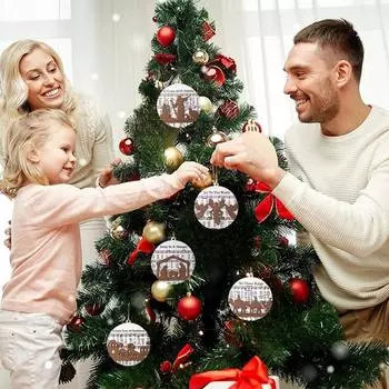 Деревянная рождественская сцена, украшение, ноты, деревянные украшения, переносная рождественская сцена, украшение на елку для каминных полок