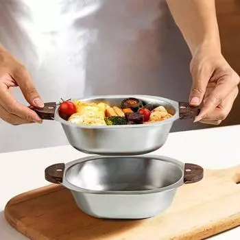 Деревянная ручка бинауральная салатница двойные уши корейская миска для закусок бытовая утварь детская миска для супа Bowl