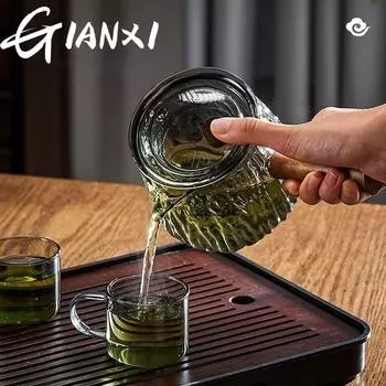 Деревянная ручка боковой чайник высокотемпературный стеклянный чайник для заваривания чая фильтр для заваривания чая кунг-фу чайный набор