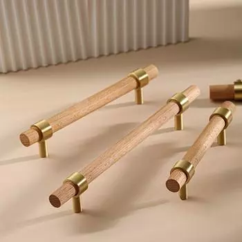 Деревянная ручка для мебели, дверная ручка, современные ручки для кухни, винтажные ручки для шкафа, гардероб 160mm
