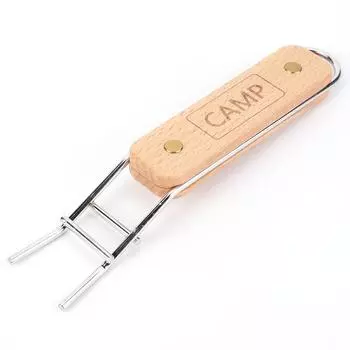 Деревянная ручка для противня из нержавеющей стали с защитой от ожогов для кемпинга, пешего туризма /