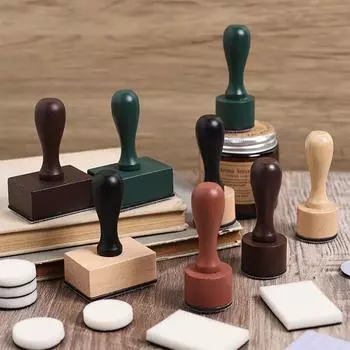 Деревянная ручка губка чернильная подушечка и трафарет инструмент для раскрашивания