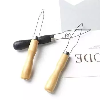 Деревянная ручка крючок для пуговиц инструмент для установки пуговиц удобный нитевдеватель шитье чёрный