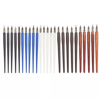 Деревянная ручка перьевая ручка для домашнего офиса искусство живопись каллиграфия перьевая ручка набор подарочный Tawny Thick Wooden Handle