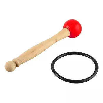 Деревянная ручка, резиновая головка, чистый красивый звук, перкуссионная палочка с резиновым кольцом красный