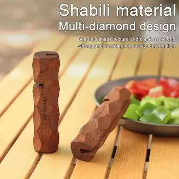 Деревянная ручка сковороды для гриля Нескользящая термостойкая сковорода для горячих сковородок Держатель ручки для кастрюль Sapele Мути-ромбическая конструкция поверхности Надежная ручка для барбекю Кемпинг Пикники 2pcs