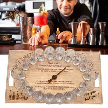 Деревянная рюмочная рулетка, игровая рулетка для взрослых, игра в рулетку для вечеринок и игр