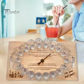 Деревянная рюмочная рулетка, игровая рулетка для взрослых, игра в рулетку для вечеринок и игр