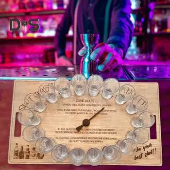 Деревянная рюмочная рулетка, игровая рулетка для взрослых, игра в рулетку для вечеринок и игр