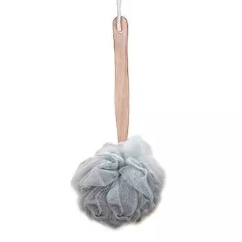 Деревянная щетка для ванны с длинной ручкой, мягкая нейлоновая сетка, скребок для спины, очиститель для душа и тела синий