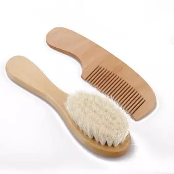 Деревянная щетка для волос, моющаяся, экологически чистая, мягкая деревянная щетка для волос для младенцев