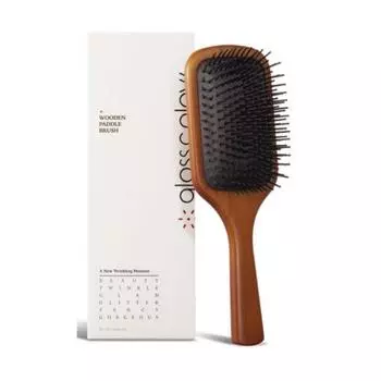 Деревянная щетка-лопатка Gloss & Glow Quick Style, коричневая, 1 шт.