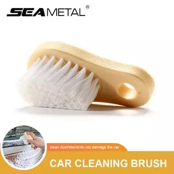 Деревянная щетка с мягкой щетиной SEAMETAL для детализации автомобиля, полирующая щетка для полировки, ручка сиденья, приборная панель, чистка крыши, щетки для мойки автомобиля 1PC