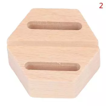 Деревянная шестиугольная подставка для колец, подставка для хранения парных колец, подставка для ювелирных изделий 2