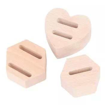 Деревянная шестиугольная подставка для колец, подставка для хранения парных колец, подставка для ювелирных изделий