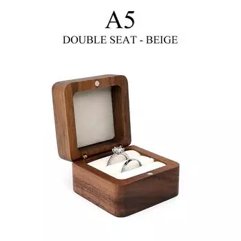 Деревянная шкатулка для драгоценностей, коробка для обручальных колец, серьги, кольца, органайзер, подарочная упаковка, чехол A5