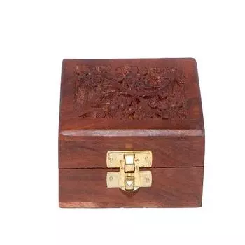 Деревянная шкатулка для драгоценностей ручной работы Органайзер для драгоценностей для женских поделок Подарочные изделия Деревянный ящик для хранения Органайзер и сумка, коричневый