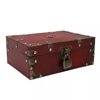 Деревянная шкатулка для драгоценностей в стиле ретро, большая вместимость, прочная деревянная многоцелевая большая шкатулка для драгоценностей с замком для