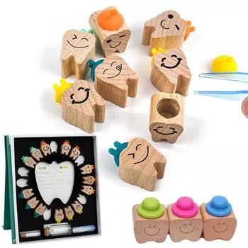 Деревянная шкатулка для молочных зубов, органайзер для хранения молочных зубов, коллекция сувениров для мальчиков и девочек, милые подарки для детей, сувенир на память
