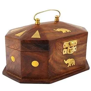 Деревянная шкатулка для украшений 15,24 см для женщин, органайзер для драгоценностей с декором в виде слона, деревянная шкатулка для ожерелья