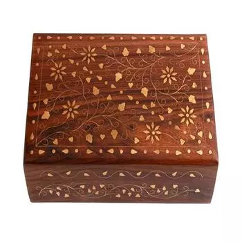 Деревянная шкатулка для украшений 20,32 см Красивая декоративная шкатулка для хранения резных фигурок