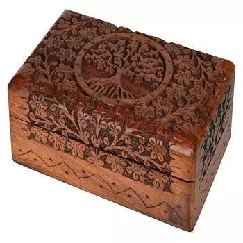Деревянная шкатулка для украшений для женщин, 20,32 см. Органайзер для драгоценностей. Квадратное дерево жизни, декор.