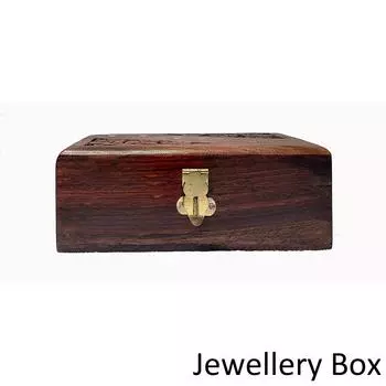 Деревянная шкатулка для украшений ручной работы для женщин, деревянный органайзер для украшений, вырезанный вручную, с замысловатой резьбой, подарочный предмет 6x4 дюйма